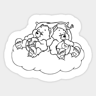 sleeping twin bears Sticker